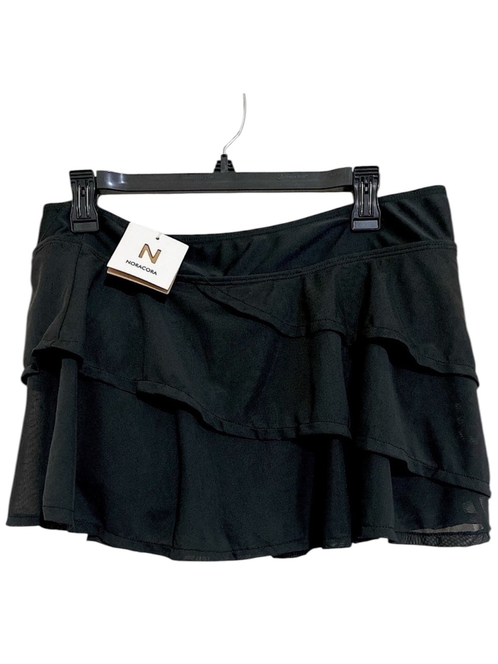 NORACORA Black Tiered Ruffle Mini Skort Tennis Swim  Skirt Women’s Size XXL NWT